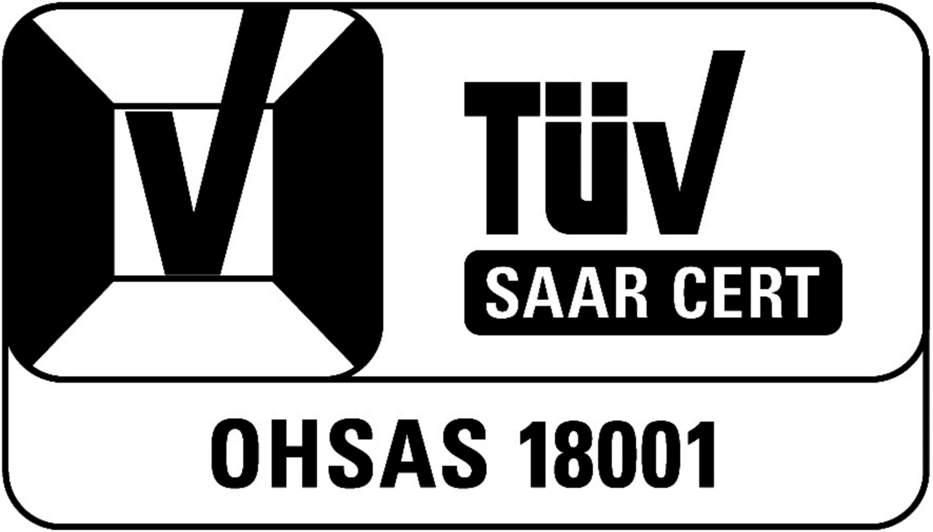 Logo de certification TUV iso 18001 en noir.